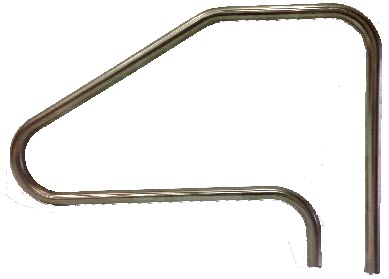 Maple 8" Bend Return To Deck Marine Grade Handrail - Stainless Steel